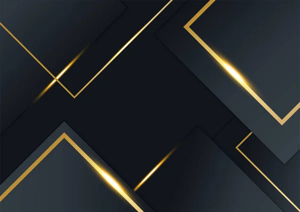 Schwarzer Und Goldener Hintergrund Für Präsentationsdesign Vorlage Mit Elegantem Premium — Stockvektor
