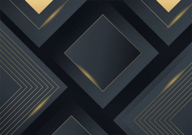 Basit metin tasarımı ile siyah metalik doku üzerine soyut altın modern lüks fütüristik arka plan çizimi
