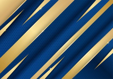 Soyut çokgen desenli lüks altın rengi koyu mavi