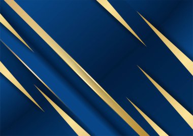 Soyut çokgen desenli lüks altın rengi koyu mavi