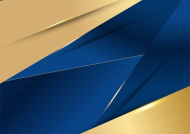 Soyut çokgen desenli lüks altın rengi koyu mavi