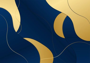 Soyut çokgen desenli lüks altın rengi koyu mavi