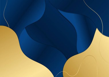 Soyut çokgen desenli lüks altın rengi koyu mavi