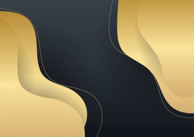 Soyut parlak altın dalga tasarım elementi