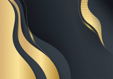 Soyut parlak altın dalga tasarım elementi
