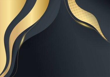Soyut parlak altın dalga tasarım elementi