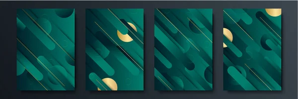 Μοντέρνο Πράσινο Σκούρο Φόντο Για Σχεδιασμό Παρουσίασης Σχεδιασμός Διανυσματικής Απεικόνισης — Διανυσματικό Αρχείο