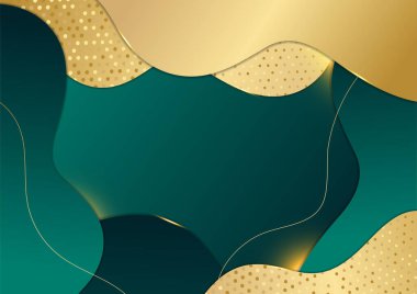 Lüks koyu yeşil ve altın soyut arkaplan