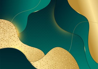 Lüks koyu yeşil ve altın soyut arkaplan