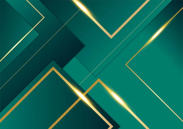 Luxusní Tmavě Zelené Zlaté Abstraktní Pozadí — Stockový vektor
