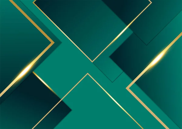 Luxusní Tmavě Zelené Zlaté Abstraktní Pozadí — Stockový vektor