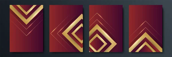 Set Von Luxuriösen Geometrischen Cover Designs Oder Grußkarten Vorlagen Mit — Stockvektor