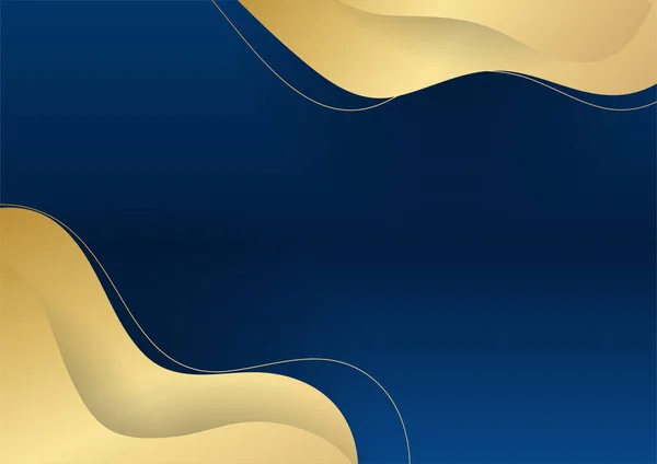 Темно Синій Фон Золотими Блискучими Елементами Лінії Презентаційного Фону Абстрактний — стоковий вектор