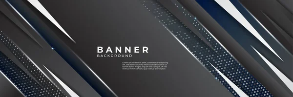 Moderno Simples Preto Banner Vetor Fundo — Vetor de Stock