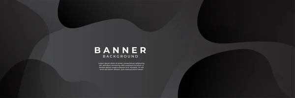 Moderno Abstrato Escuro Preto Banner Fundo — Vetor de Stock