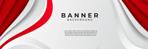 Fondo Moderno Banner Onda Abstracta Color Rojo Oscuro Blanco Con — Vector de stock