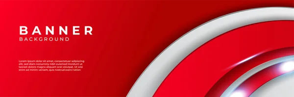 Modernes Abstraktes Rotes Banner Mit Diagonalen Linien Welle Kreis Und — Stockvektor