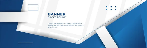 Разработка Горизонтального Баннера Бизнес Вебинара Современный Дизайн Баннера Темно Синим — стоковый вектор