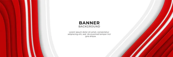 Abstract Red Banner Background Design Template Vector Illustration Overlap Layer — Vetor de Stock