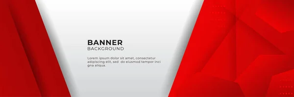 Abstrato Vermelho Banner Fundo Com Camada Sobreposição Formas Geométricas — Vetor de Stock