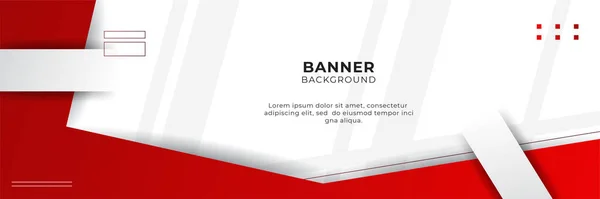 Ilustración Abstracta Del Vector Plantilla Diseño Fondo Banner Rojo Con — Vector de stock