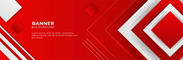 抽象的な赤のバナーの背景デザインテンプレートのベクトル図は 3次元の重なり層と幾何学的な波の形状 多言語抽象背景 テクスチャ 広告レイアウト Webページ — ストックベクタ