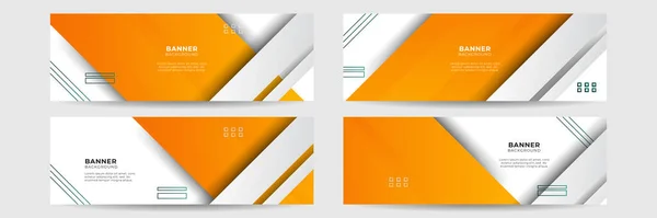 Oranje Abstracte Banner Achtergrond Bedrijfsconferentie Sjabloon Vector Levendige Oranje Gele — Stockvector