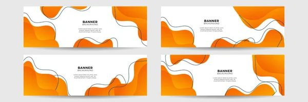Oranje Abstracte Banner Achtergrond Bedrijfsconferentie Sjabloon Vector Levendige Oranje Gele — Stockvector