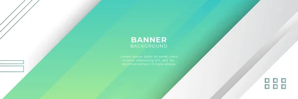 Abstract Wide Banner Background Geometric Shapes Stripes Waves Technology Digital — Stock Vector