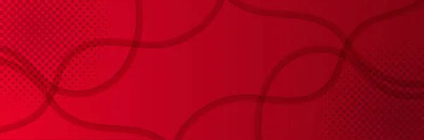 Örtüşen Katman Dalga Şekilleriyle Soyut Kırmızı Pankart Arkaplanı — Stok Vektör