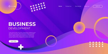 İniş sayfası vektör şablonu. Sıvı sıvı renk şekilli soyut modern arka plan. Web siteleri ve uygulamalar için minimalist şablon