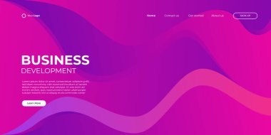 İniş sayfası vektör şablonu. Sıvı sıvı renk şekilli soyut modern arka plan. Web siteleri ve uygulamalar için minimalist şablon