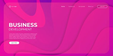 İniş sayfası vektör şablonu. Sıvı sıvı renk şekilli soyut modern arka plan. Web siteleri ve uygulamalar için minimalist şablon