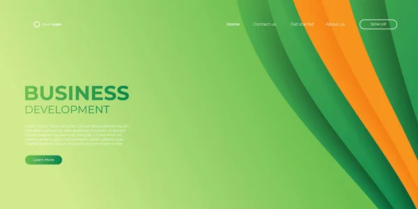 Landing Page Para Diseño Web Con Fondo Abstracto — Vector de stock