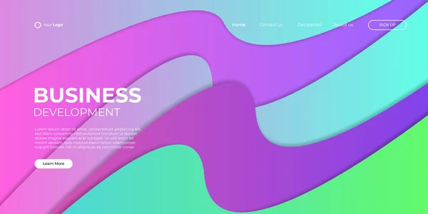 Modelo Vetor Landing Page Fundo Moderno Abstrato Com Formas Cor —  Vetores de Stock