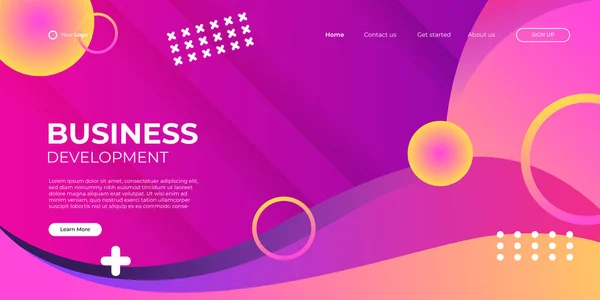 Modelo Vetor Landing Page Fundo Moderno Abstrato Com Formas Cor — Vetor de Stock