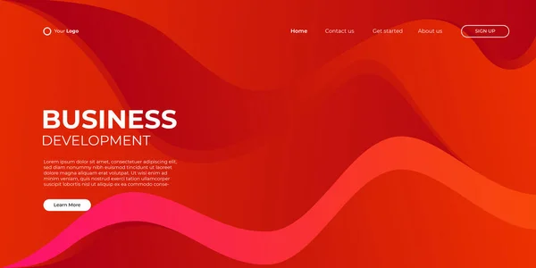 Modelo Vetor Landing Page Fundo Moderno Abstrato Com Formas Cor — Vetor de Stock