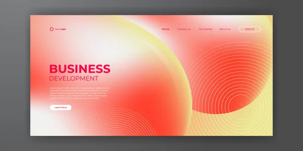 Landing Page Website Layout Template Design Abstract Motion Shape Modern — Stock Vector