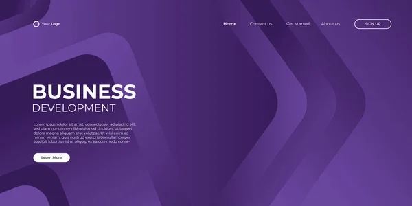 Modelo Vetor Landing Page Fundo Moderno Abstrato Com Formas Cor — Vetor de Stock