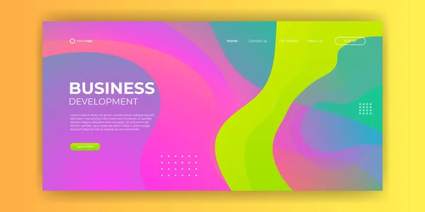 Kreative Zielseite Website Web Design Business Projektentwicklung Bunte Abstrakte Geometrische — Stockvektor
