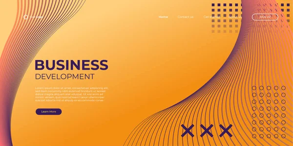 Landing Page Para Web Design Com Fundo Abstrato —  Vetores de Stock