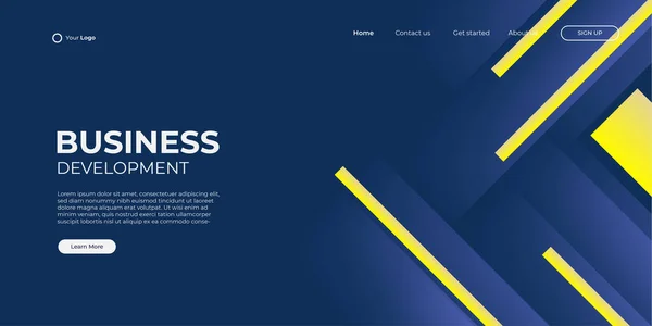 Landing Page Para Web Design Com Fundo Abstrato — Vetor de Stock