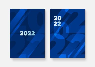 Yeni yılın kutlu olsun 2022 Kapak Tasarımı, Vektör Çizimi. Yıllık rapor 2022, gelecek, iş, şablon tasarımı, kapak kitabı. Vektör illüstrasyonu, sunum soyut düz arkaplan