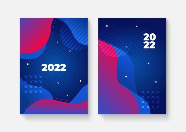 Gelukkig Nieuwjaar 2022 Cover Design Patter Vector Illustratie Jaarverslag 2022 — Stockvector