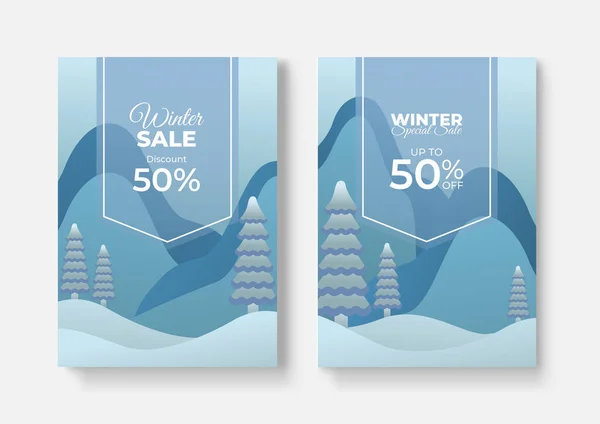 Winter Verkauf Cover Design Hintergrund — Stockvektor