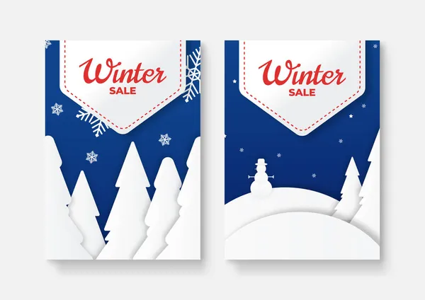 Winter Verkauf Cover Design Hintergrund — Stockvektor