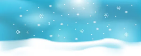 Winter Schneeflocke Banner Hintergrund Mit Schnee Berg Landschaft Und Palme — Stockvektor