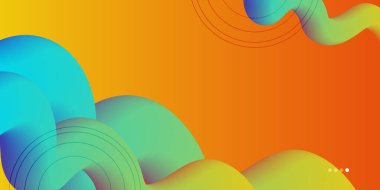 Sunum tasarımı şablonu için iş ve kurumsal konsepte sahip modern soyut 3D arka plan. Gradyan canlı karşıtlık rengi