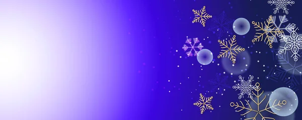 Падающий Снег Хлопья Синий Фон Узор Текстура Золотого Снегопада Изолирована — стоковый вектор