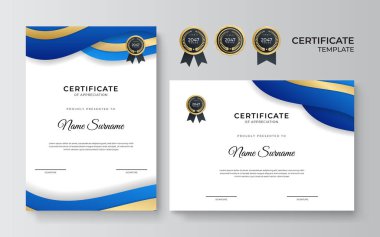 İş ve şirket konsepti ile modern zarif diploma sertifikası şablonu